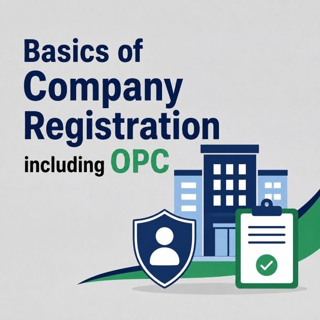 one person company OPC registration and Basics of Company Registration including One Person Company