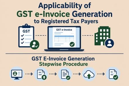 Applicability of GST e-Invoice Generation to Registered Tax Payers and GST E-Invoice Generation Stepwise Procedure